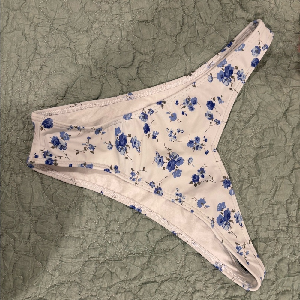 Hollister White and Blue Bikini Bottom